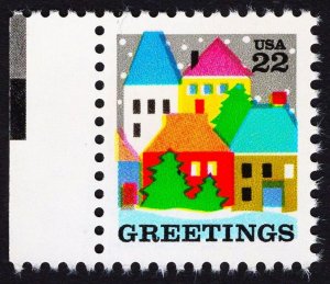 US 2245 MNH VF 22 Cent Christmas Village Scene