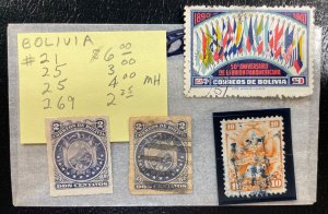 Bolivia LOT Includes 21,25,41,42,44,121,269