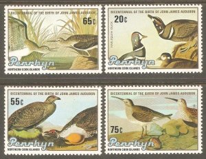 PENRHYN ISLANDS Sc# 391 - 394 MNH FVF Set of 4 Audubon Birds