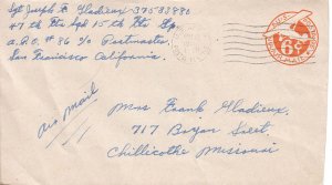 United States A.P.O.'s 6c Monoplane Air Envelope 1945 U.S. Army, Postal Servi...