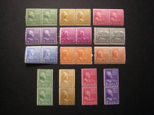PREXIE COIL LINE PAIRS COMPLETE, Scott 839 - 851, MNH, Nice Group, CV $139.90
