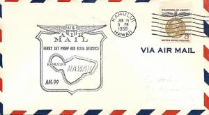 First Jet Airmail Flight Kahului Hawaii June15 1959 AAMC#J113