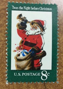 1472 Christmas Santa 8c 1972 ERROR color separation large shift