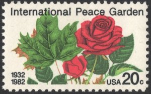 SC#2014 20¢ International Peace Garden Single (1982) MNH