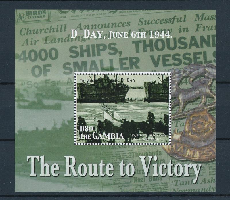 [81113] Gambia 2005 Second World war D-day Royal navy from sheet MNH