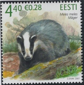 Estonia 2007 MNH Sc 565 4.40k European badger