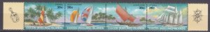 1987 Cocos Islands 166-169strip Ships with sails 5,50 €