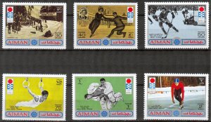 {UA001} UAE Ajman Olympics games Set of 6 MNH