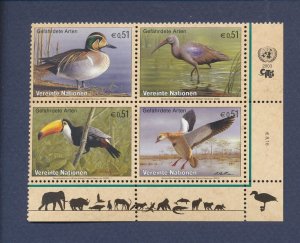 UNITED NATIONS VIENNA - Scott 329-332a  - MNH - 2003 - birds, ducks