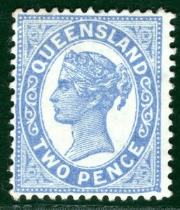 Australia States QUEENSLAND QV SG212 2d (1895) VARIETY Mint MM Cat £35+ GRBLUE81