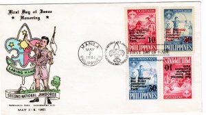Philippines 1961 Sc 832-3, 833a FDC-22