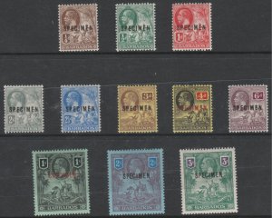 BARBADOS 1912 KG5   SPECIMEN   set of 11