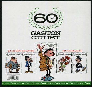 HERRICKSTAMP NEW ISSUES BELGIUM Sc.# 2819 Gaston Guust Cartoon Sheetlet