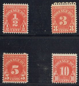US:1931 .5c,3c, 5c  10c POSTAGE DUE (J79, 82, 83 & 84) singles OGNH