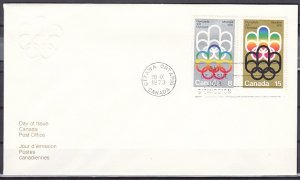 Canada, Scott cat. 623-624. Montreal Olympics issue. First day cover. ^