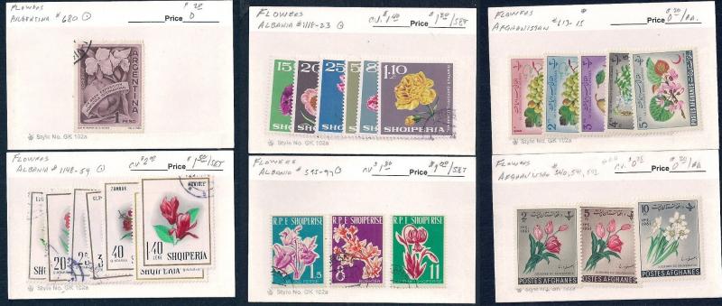 WORLDWIDE Topical Flowers (100) Different Sets Mint & Used