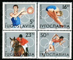 Yugoslavia 1984 MNH Stamps Scott 1680-1683 Sport Olympic Games Horses Basketball