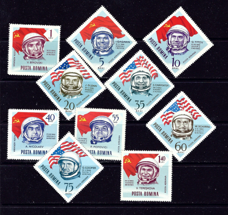 Romania C151-60 MNH 1964 Astronauts and Flags