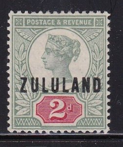 Album Treasures Zululand Scott # 3  2p  Victoria Overprint  Mint Hinged