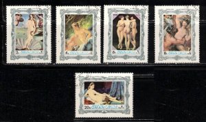 OMAN Lot Of 5 Used Nudes By Various Artists - Nude Art Paintings On Stamps 20