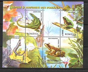 ROMANIA Sc 4600 NH SOUVENIR SHEET OF 2003 - REPTILES - (WS25)