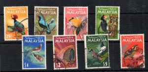 Malaysia 1965 Birds set fine used to $10 #20-27 WS12696