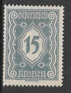 Austria J115: 15h Numeral, MHR, F-VF