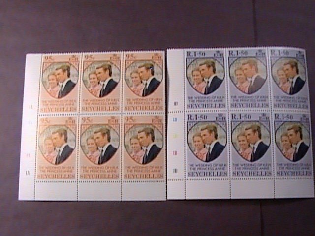 SEYCHELLES # 311-312-MINT/NEVER HINGED-COMPLETE SET OF PLATE # BLOCKS of 6--1973