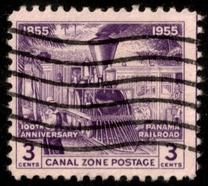 ✔️ CANAL ZONE 1955 - PANAMA RAIL ROAD  - SC. 147 USED [05]