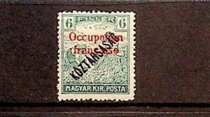HUNGARY - FRENCH OCCUPATION Sc 1N29 LH OF 1919 - OVERPRINT ON 6f W/KOZTARSASAG