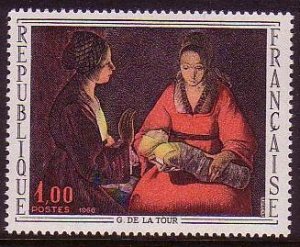 France 'The New-born Child' by H de la Tour 1966 MNH SG#1711