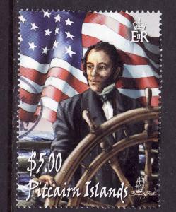 Pitcairn Is.-Sc#637-used stamp from sheet-Flags-Old Glory-2006-