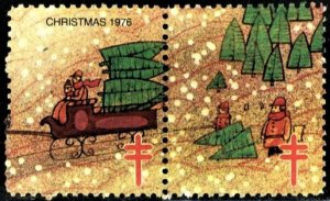 1976 CHRISTMAS SEAL, UNUSED NO GUM PAIR - CHRIST138