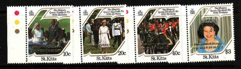 St. Kitts-Sc#185-8-Unused NH set-QEII-40th Anniversary-1986-