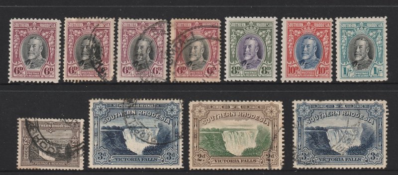 Southern Rhodesia small lot of KGV M or U