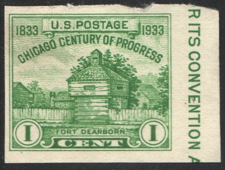 SC#730a 1¢ Fort Dearborn Special Printing (1933) NGAI/Never Hinged