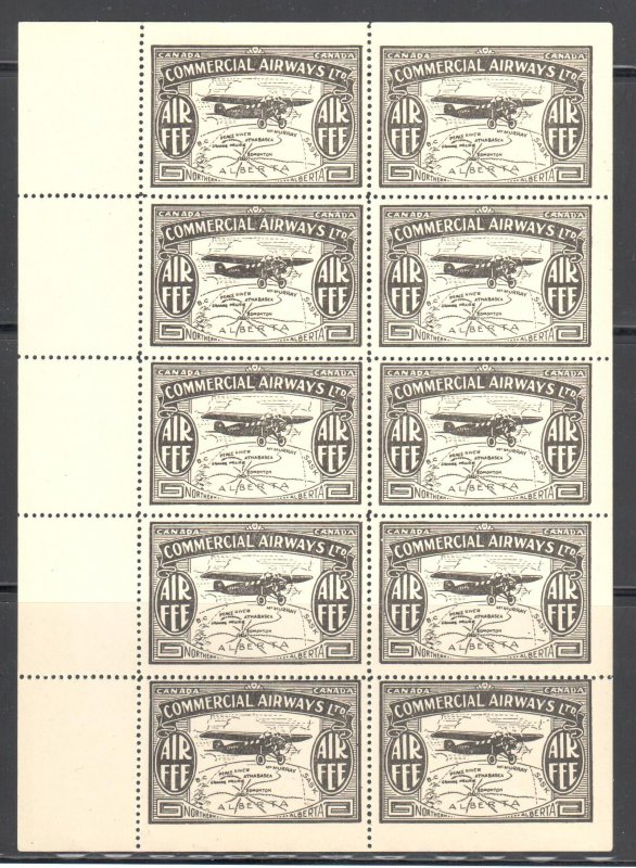 Canada #CL48 MINT NH - RARE Sheet of 10 - Private Airways