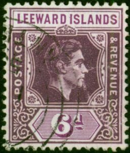 Leeward Islands 1947 6d Purple & Deep Magenta SG109b Fine Used (2)