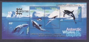 Australian Antarctic Territory AAT L97c MNH 1995 Whales & Dolphins CAPEX 96 OP