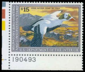 RW59 Extra Fine MNH Plate Number Single G036