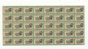 USA - Tuberculosis Christmas Seals 1931 Block of 40 Stamps - MNH OG