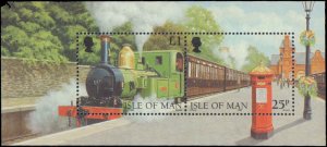 Great Britain Isle of Man #785, Complete Set, Souvenir Sheet Only, 1998, Trai...