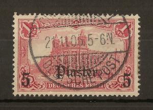 German PO's in Turkey 1905 5pi Surcharge SG43a Fine Used Cat£70