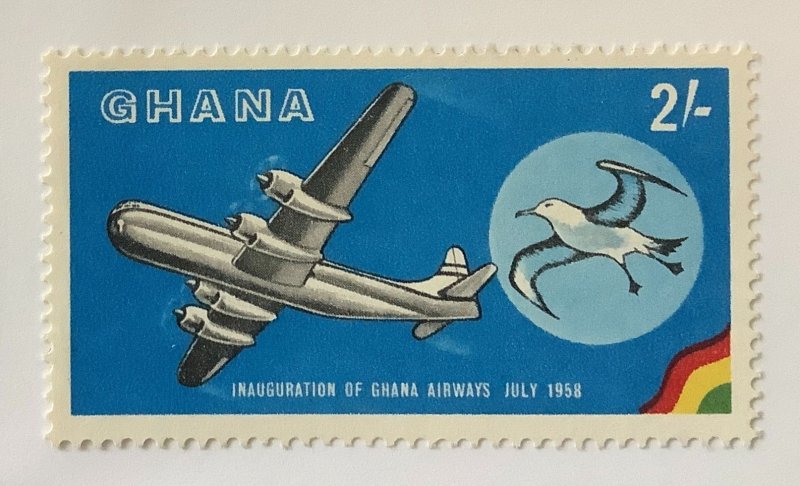 Ghana 1958 Scott 34 MNH - 2sh,  Inauguration of Ghana Airways, Aircraft