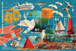 Aland islands Åland Finland 2024 Åland stamps 40 years block MNH