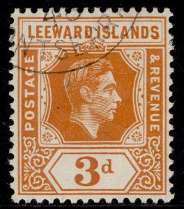 LEEWARD ISLANDS GVI SG107, 3d orange, FINE USED. CHALKY