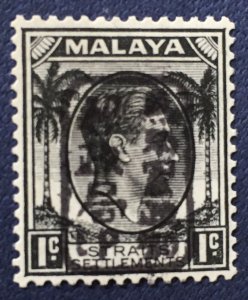 Malaya Japanese Occupation opt Straits  KGVI 1c (Black opt) MH SG#J146a M5107