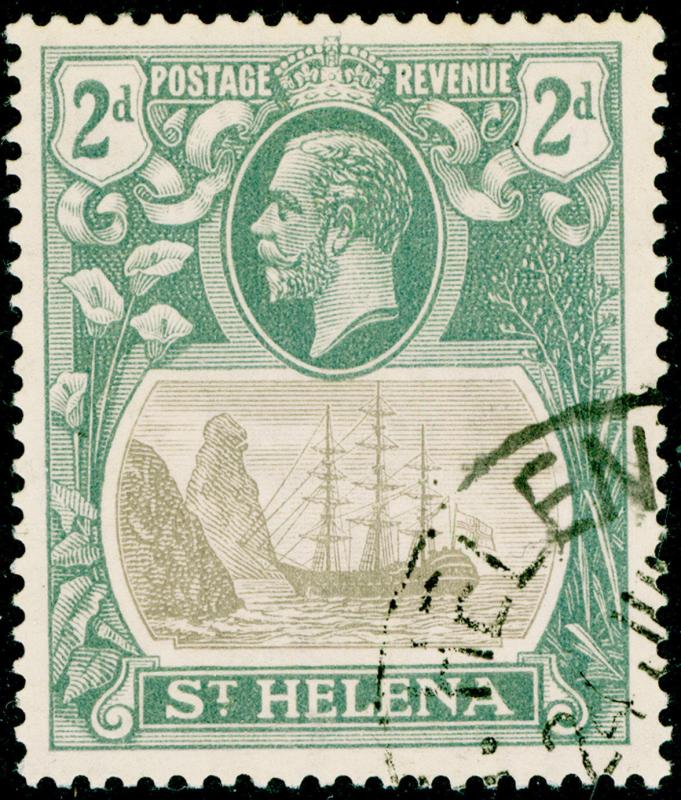 ST. HELENA SG100c, 2d grey & slate, VERY FINE USED. Cat £170. CLEFT ROCK. 