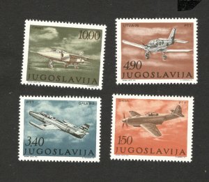 YUGOSLAVIA-MNH-AIRMAIL SET-military airplanes-1978.