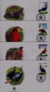 Bhutan 1398 FDC WWF-03/Birds